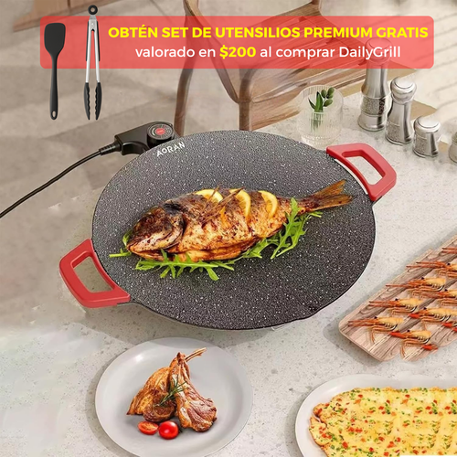 Parrilla DailyGrill™ - Calentamiento rápido de 1000W para cocinar sin esperar.