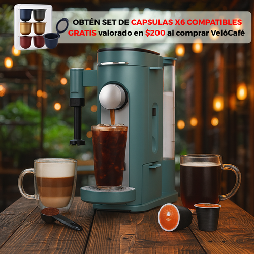 Cafetera VelóCafé - Espresso fuerte, crema espesa, cero complicaciones.