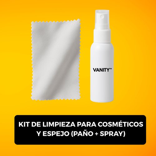 Kit de limpieza para cosméticos y espejo (paño + spray)